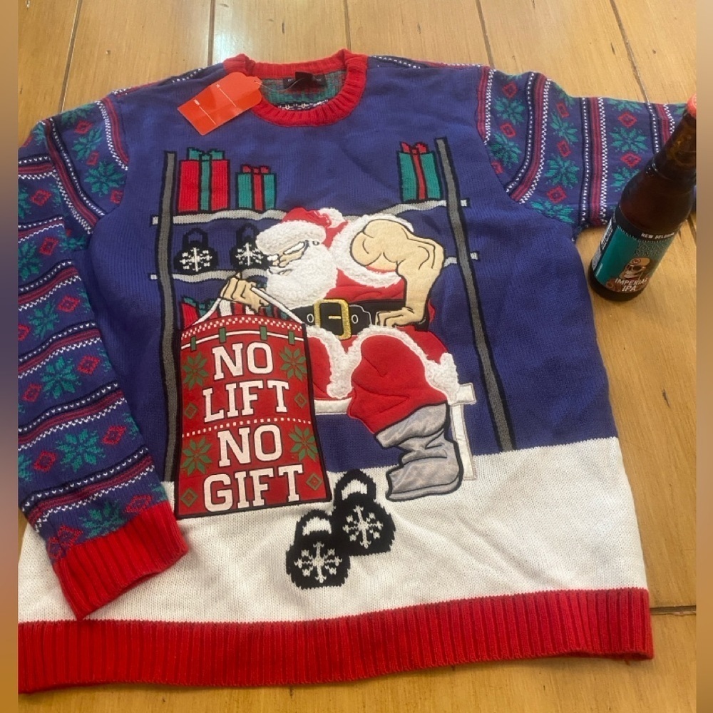 Men’s Christmas Sweater Beer Holding Ugly Christmas Sweater New size large - Picture 12 of 12